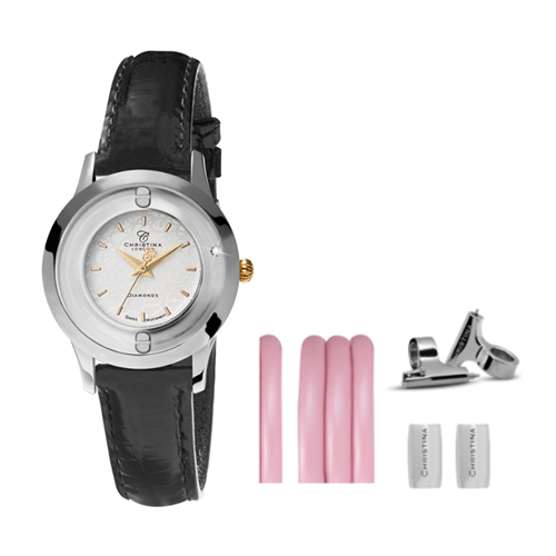 Collect ur 334BWBL + Lyserød Watch Cord set - Christina Jewelry & Watches